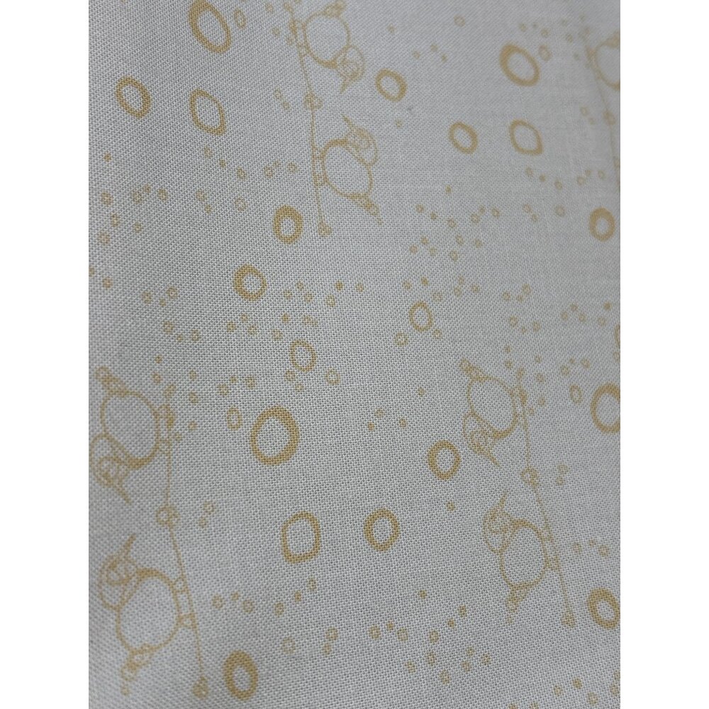 Cheap Talk by Yellow on Cream Connecting Threads Print Cotton Fabric 24" x 24"